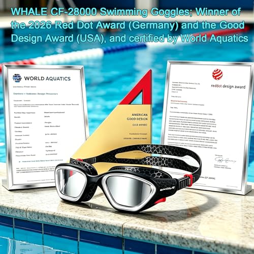 Image of Whale Swim Goggles Polarized Anti-Fog Lenses, Unisex | 100% UV Protection | Anti-Fog Goggles High Definition, Wide-Angle View