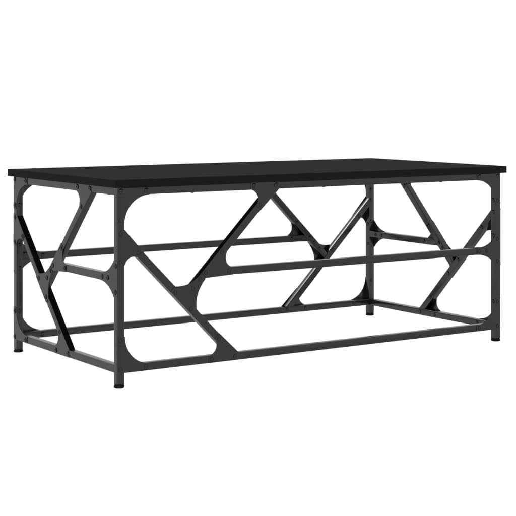 Homgoday Tavolino da caffè nero 100 x 50 x 40 cm, in legno ingegnerizzato, tavolino da tè per soggiorno, sala d'accoglienza degli ospiti, camera da letto e ufficio mobili tipo 1