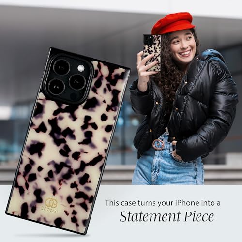 Image of COCOMII Rectangle for iPhone 13 Pro Max Case, Ivory Tortoiseshell