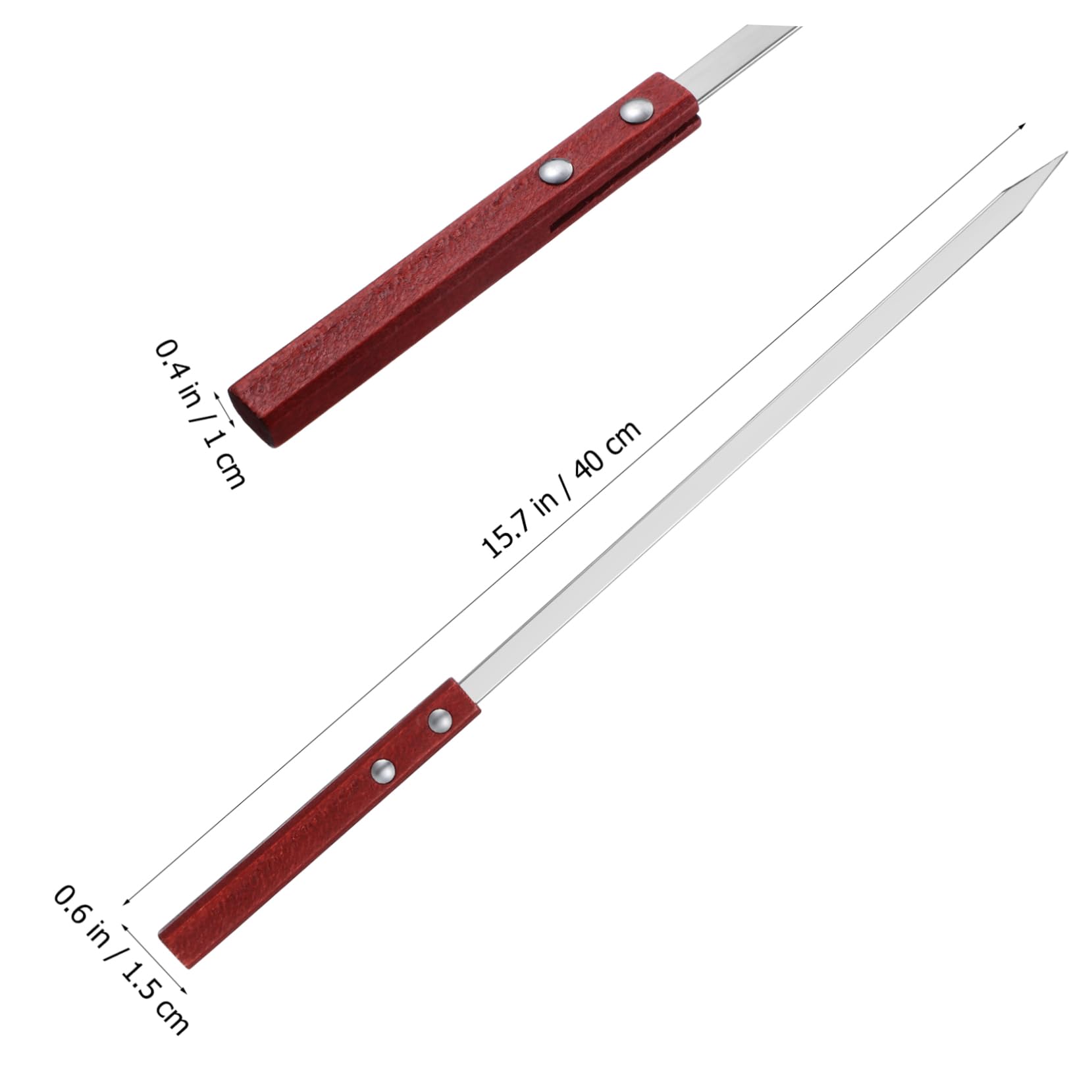 POPETPOP Juego de 3 Brochetas Planas de Acero Inoxidable para Parrilla Herramienta para Kebab Brochetas de Metal para Barbacoa Uso al Aire 6 Piezas X 3