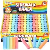 Toidgy 150 PCS Washable Sidewalk Chalks Set for Kids, 30 Packs in 5 Colors, Non-Toxic Jumbo Sidewalk Chalk Bulk for Outdoor Art Play, Painting on Chalkboard, Blackboard and Playground
