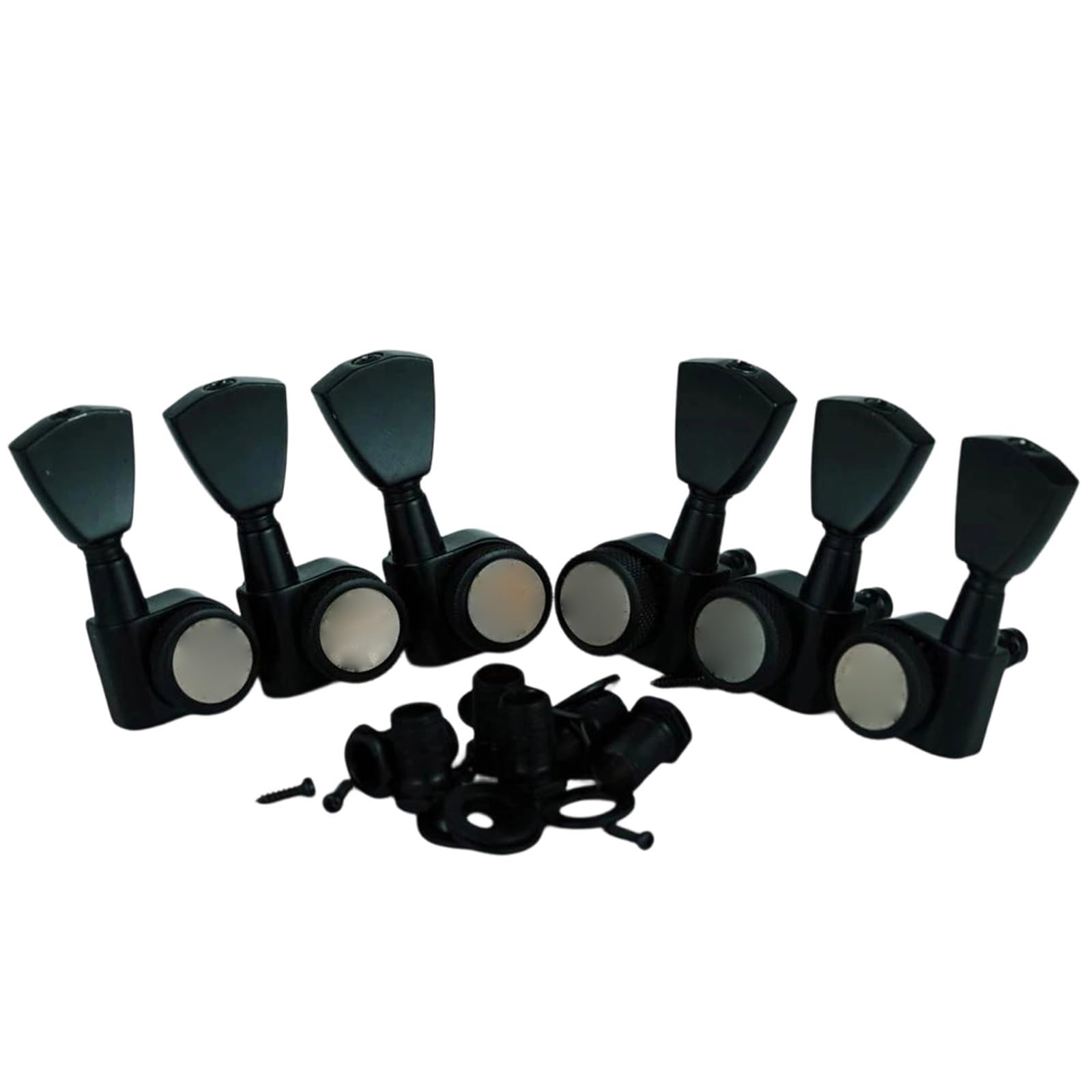 Estándar Guitarra Clavijas De Afinación Guitarra Eléctrica Metal Lock String Tuner Winder 3R3L Head DIY Cromo Negro(BK)