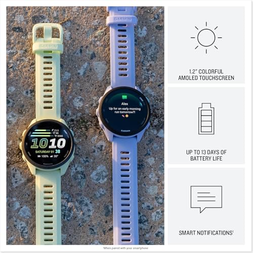 Image of Garmin Forerunner 70, Easy-to-Use GPS Running Smartwatch, Advanced Training Metrics and Recovery Insights, Up to 13 Days of Battery Life, Tidal Blue