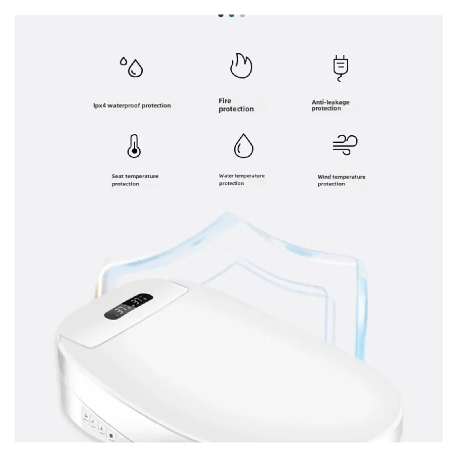 Tapa De Asiento Inodoro Inteligente, Bidé Con Control Remoto Secador Instantáneo Agua Caliente, Protección Antiescaldaduras Y Fugas, Ahorro Energía Resistente Y CóModo(480mm)