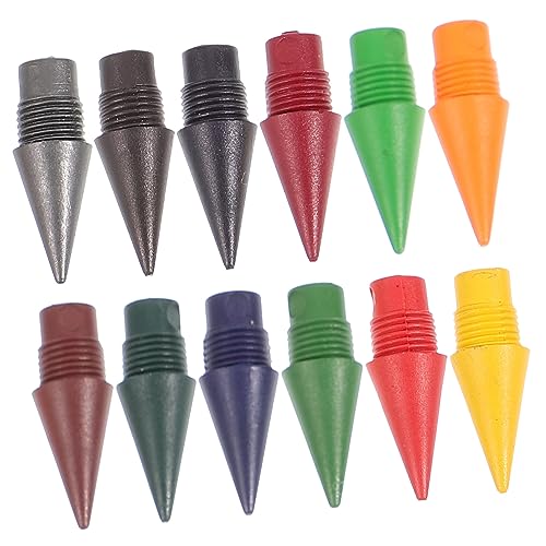 AUTSUPPL インクレス鉛筆リフィル 12個セット 滑らかな書き心地の色鉛筆替え芯 学校用 美術用 日常使用にな交換用チップ