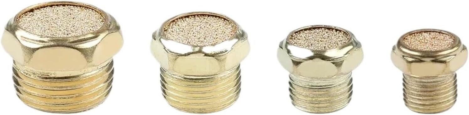 5/10/20pcs Pneumatic Muffler Air Hose Tube Fitting Fittings Connector Brass British Standard Pipe Thread 1 3/4 1/2 3/8 1/4 1/8(PSV-01,10pcs)