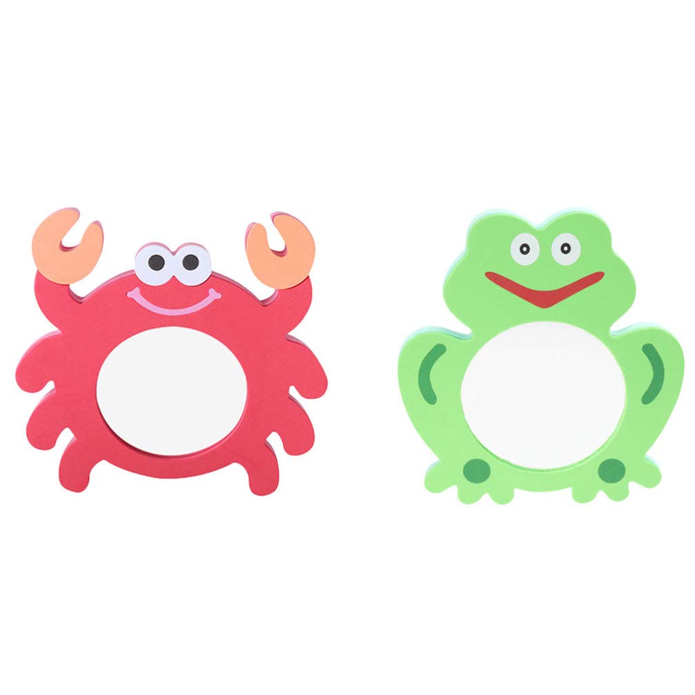 Totority Mirror Kids Bathroom Toys Kids Mirror 2 Pcs Cartoon Crab Mirror, Mirror Bath Toy Educational Bathing Plaything Water Toys Crab Shaped Foam Bath Toys Bathtime Toys Bath Water Toys Kids Mirror