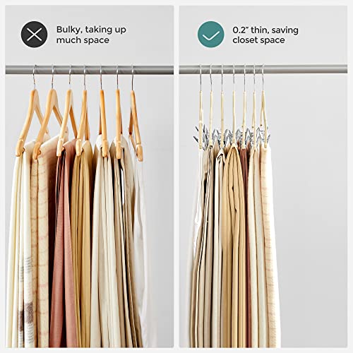SONGMICS-30-Pack-Pants-Hangers-167-Inch-Long-Velvet-Hangers-with-Adjustable-Clips-Heavy-Duty-Non-Slip-Skirt-Hangers-Space-Saving-for-Pants-Skirts-Coats-Dresses-Sandy-Beige-UCRF012M30