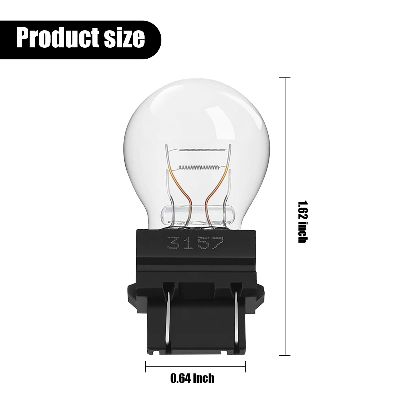 jokormo 10 PCS Car 3157 Halogen Iamp Brake Bulbs, 12V 3000K Ultra Bright Reversing Taillight Iighting Accessories, Suitable For Most Cars, Trucks. SUVs (White)