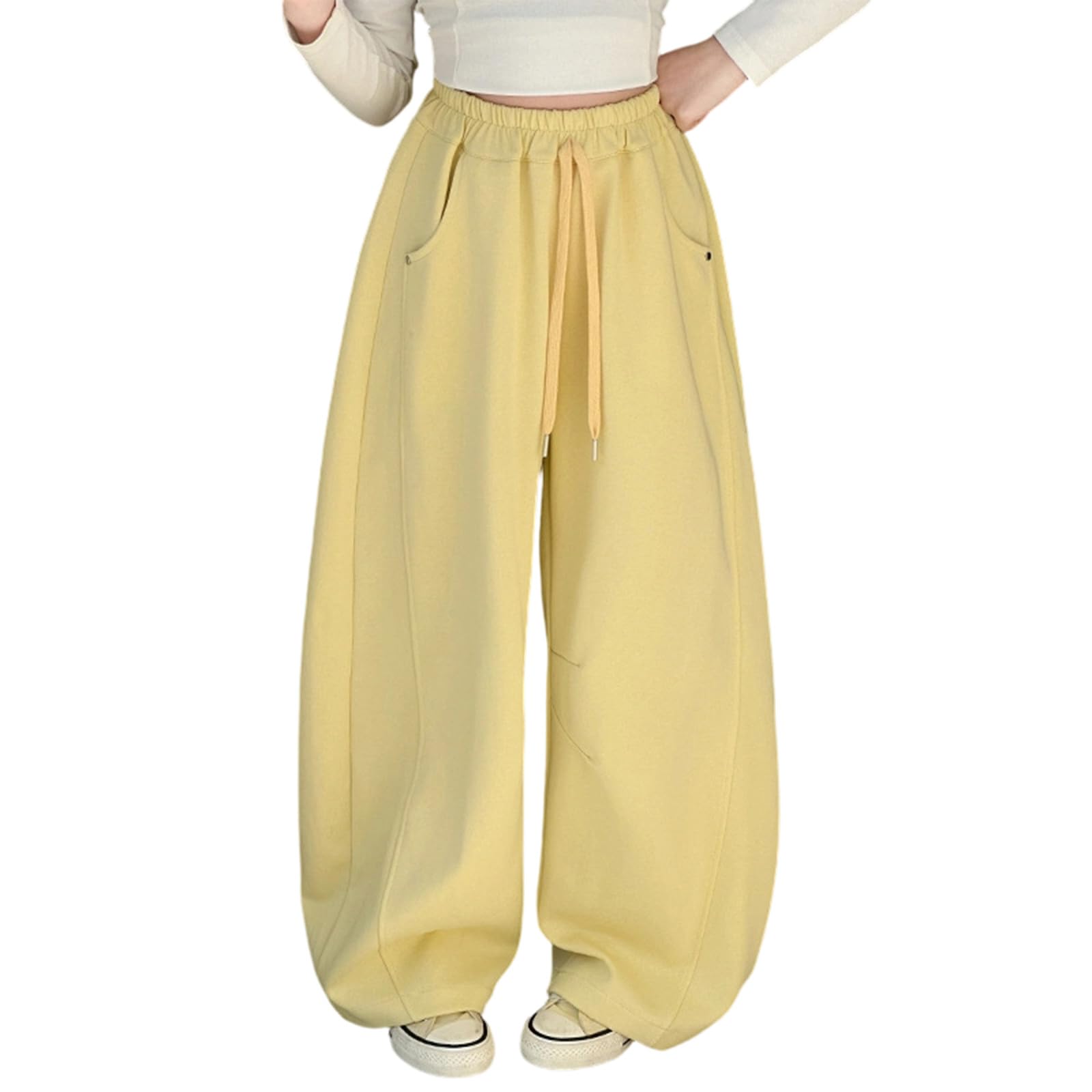 Pantalones deportivos holgados de forro polar de pierna ancha para niños y niños, pantalones deportivos de moda para entrenamiento, ajuste holgado, pierna ancha, pantalones casuales para correr