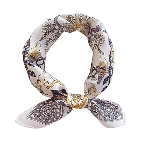 Ecroon Szal Damski z Jedwabiem, Chusta na Szyję, Szal Jedwabny, Chusty Szyjne, Szal na Szyję, Szal z Jedwabiem, Bandana, Chustka do Torby, Szal na Nadgarstek, Chusta na Głowę, G, Rozmiar uniwersalny