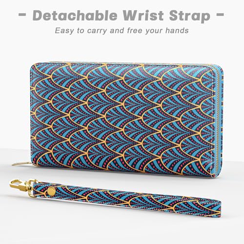 Image of Aiawoxc Womens Wallet, RFID Wristlet Wallets for Women, Ladies Clutch Purses, Large Travel Card Holder with Phone Holder | RFID