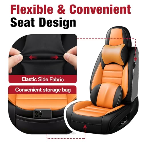 Image of Deluxe Front Covers for Toyota Camry 2015-2026, Black-Orange