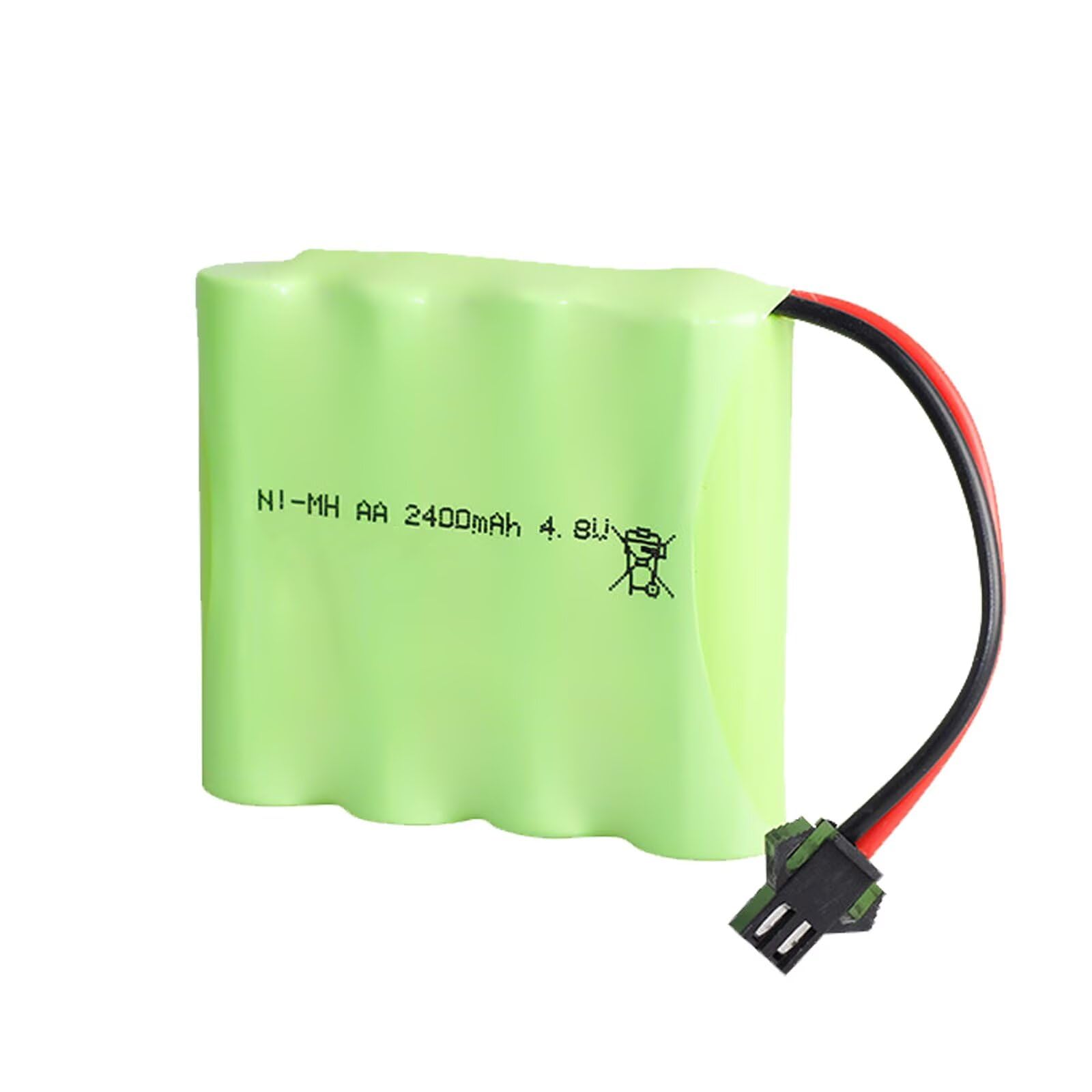 2Pack 4.8V 2400mAh NI-MH RC Battery Pack RC Car Truck Rechargeable Replacement AA Battery Cell SM-2P Plug for RC Toys,Drone,Remote Control Car DIY(1PC)
