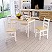 Anaelle Ensemble Table en Bois + 4 Chaises pour Salle à Manger, Cuisine, Séjour, Café (Blanc+Bois)