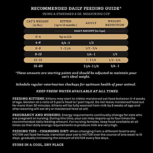 Image of VICTOR Fit Feline - Grain Free High-Protein Dry Cat Food, Indoor Cats, 15lb | Super Premium Cat Food, 38% Protein, 16% Fat, For All Breeds and All Life Stages from Kitten to Adult, 15lbs
