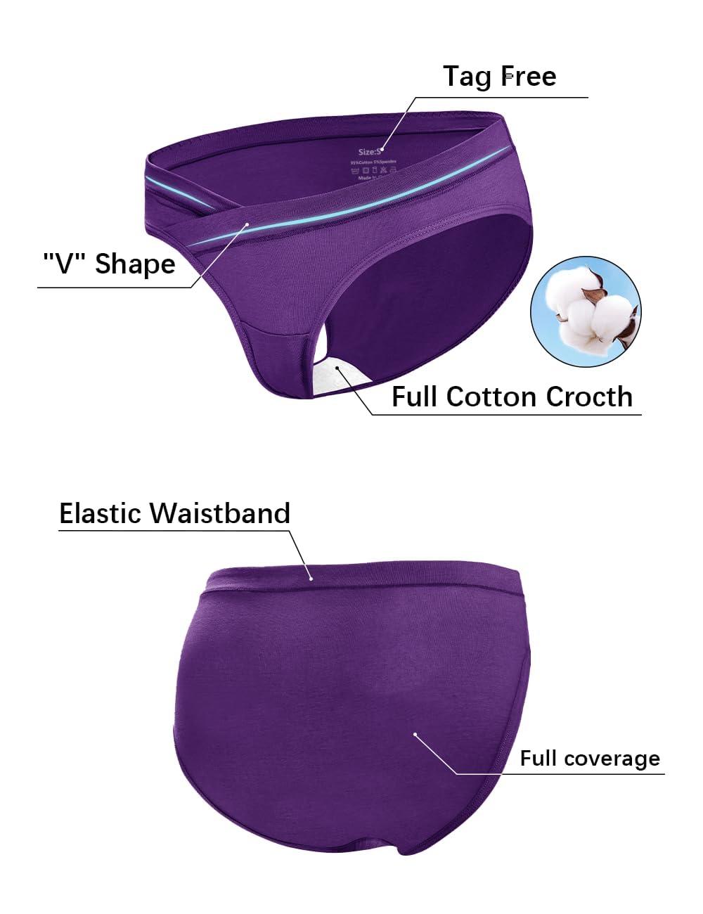 SHAPERXUnder Belly Maternity Panty – Cotton Low Waist Pregnancy Underwear (in, Alpha, L, Regular, 2, Multicolour) - Image 4 thumbnail
