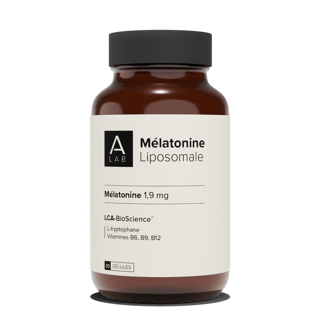 A-LAB Mélatonine Liposomale 1,9 mg - Assimilation Renforcée - Complément Alimentaire Sommeil, Jetlag - 30 jours de prise - Fabriqué en France