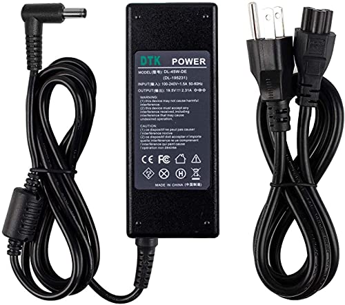 DTK 19.5V 2.31A 45W Replacement for DELL Inspiron 15-3000 17-7000 11-3000 13-5000 14-3000 Series 5559 5558 5555 3552 Laptop Charger PC Power Cord Connector: 4.5x3.0mm (Not fit 7.4X5.0mm)