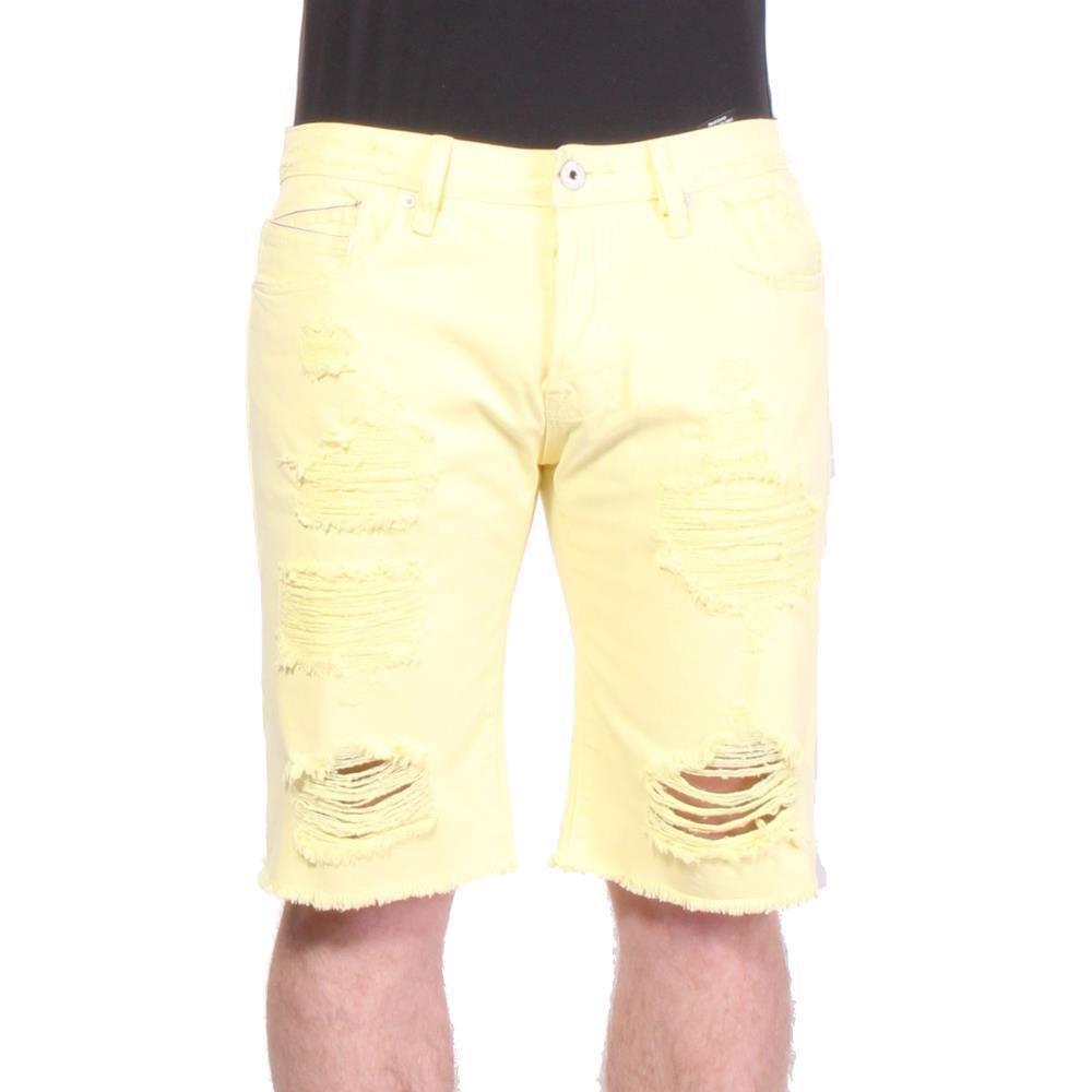 Cult Of Individuality Men's Slim Cargo Shorts - Black Cotton Canvas, Low Rise, Size 36 Regular, Includes Utility Belt