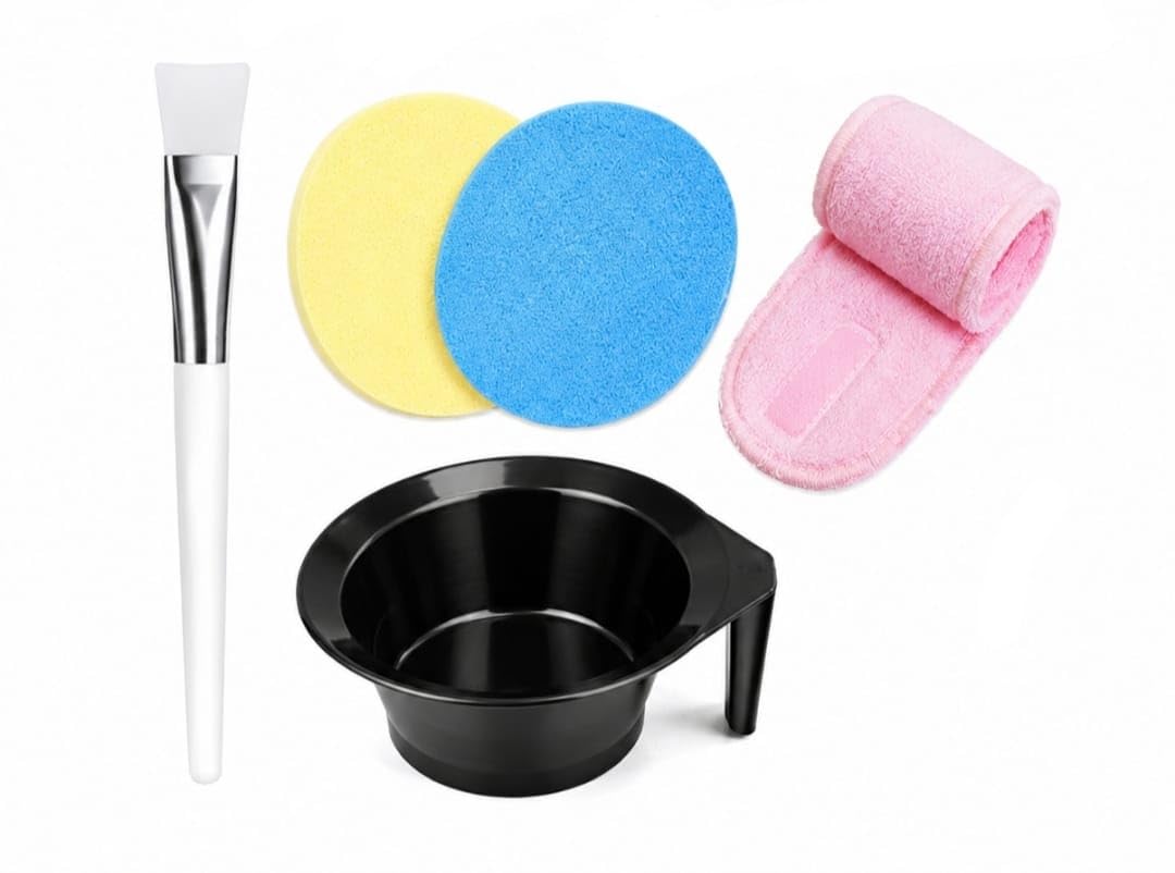Application Kit with Silicone Face Brush, 2 Soft Face Sponges & Spa Headband | DIY Skincare Accessories for Women & Men-image-28