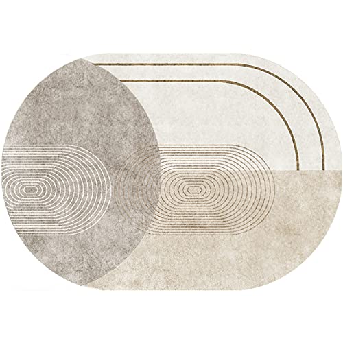 Tapis ovale 60x90 cm multicolore à motif géométrique pour salon