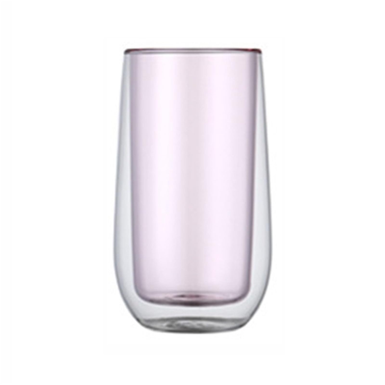 Tasses en verre borosilicate rose de 280 ml pour café et thé chaud ou glacé