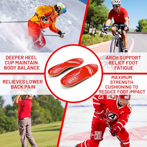 Image of 220lbs+ Plantar Fasciitis Relief Foot Pain Arch Support Insert Orthotics Insole, Women Men Shoe Inserts for Standing All Day, Comfort Work Boot Insole Flat Feet Heel Spur Size 5, 240MM