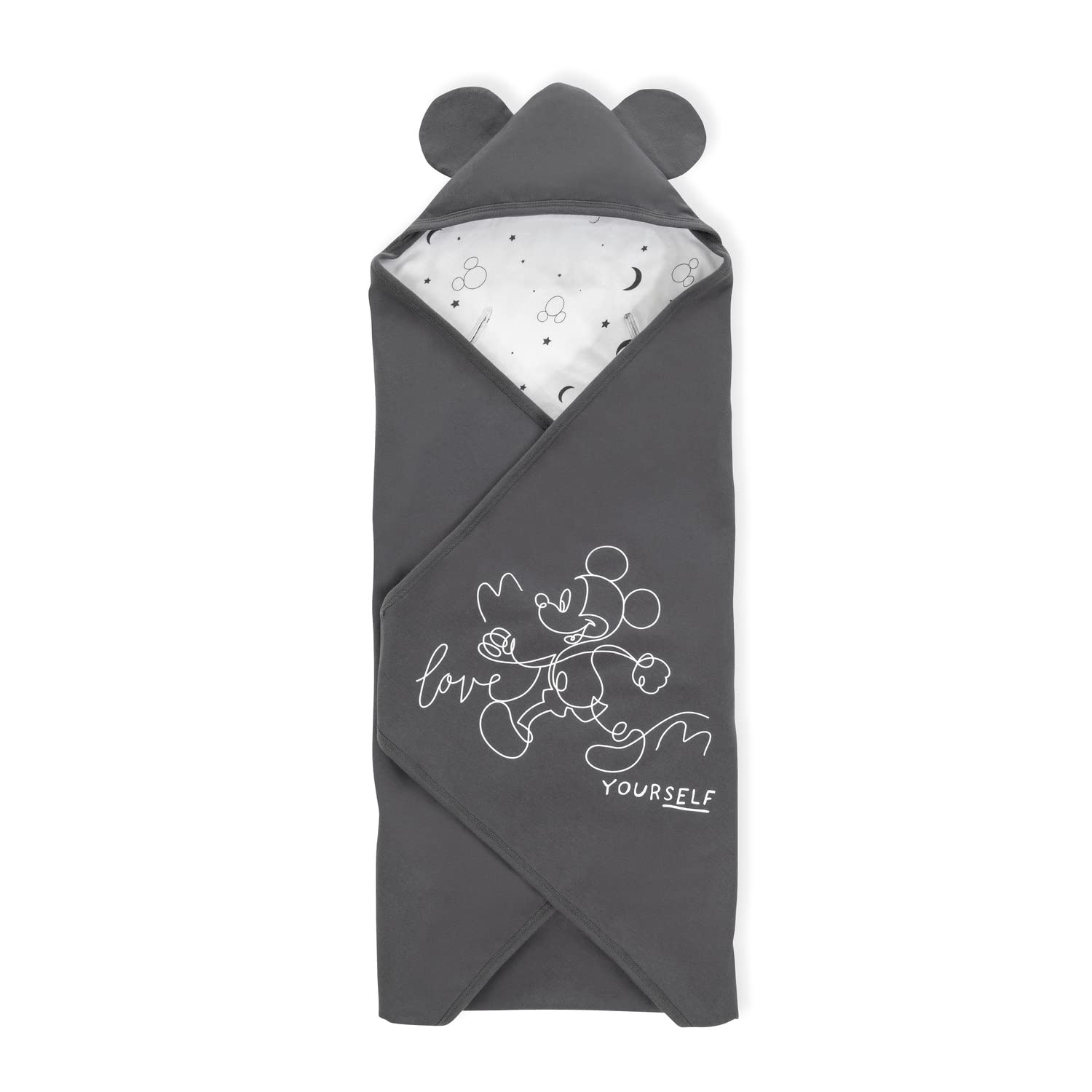 Hauck Dziecięcy Kocyk Kopertowy Snuggle N Dream, Bawełna, Uniwersalny, Fotelik Niemowlęcy, Wózek Spacerówka, Kołyska Mickey Mouse Anthracite