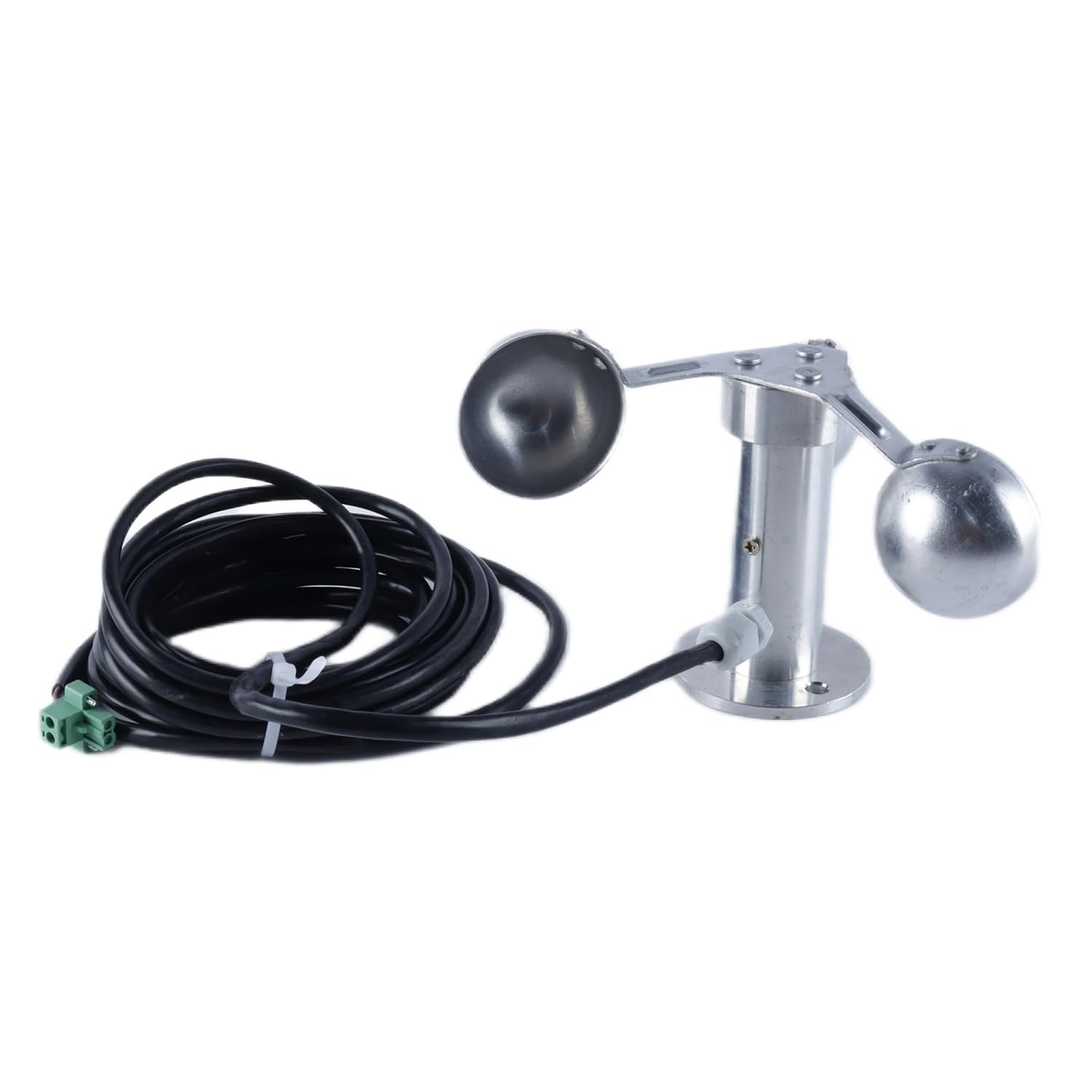Anemómetro de 3 tazas de aleación de aluminio con sensor de velocidad del viento de 0 a 3,8 V para monitoreo meteorológico.