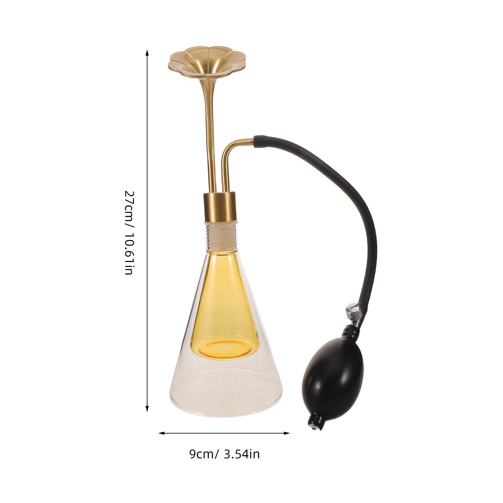 ibasenice Refillable Glass Perfume Atomizer with Flower Nozzle And Long Squeeze Bulb Reusable Hand Pump Spray Bottle for Fragrance Sampling Spa Aromatherapy And Salon Display