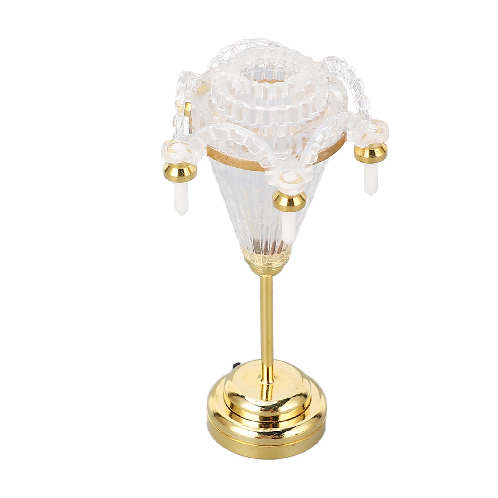 Tnfeeon Plafonnier LED Miniature Pour Maison De Poupée – Échelle 1:12 – Métal Doré 24 Carats – Pile Bouton CR927 Incluse