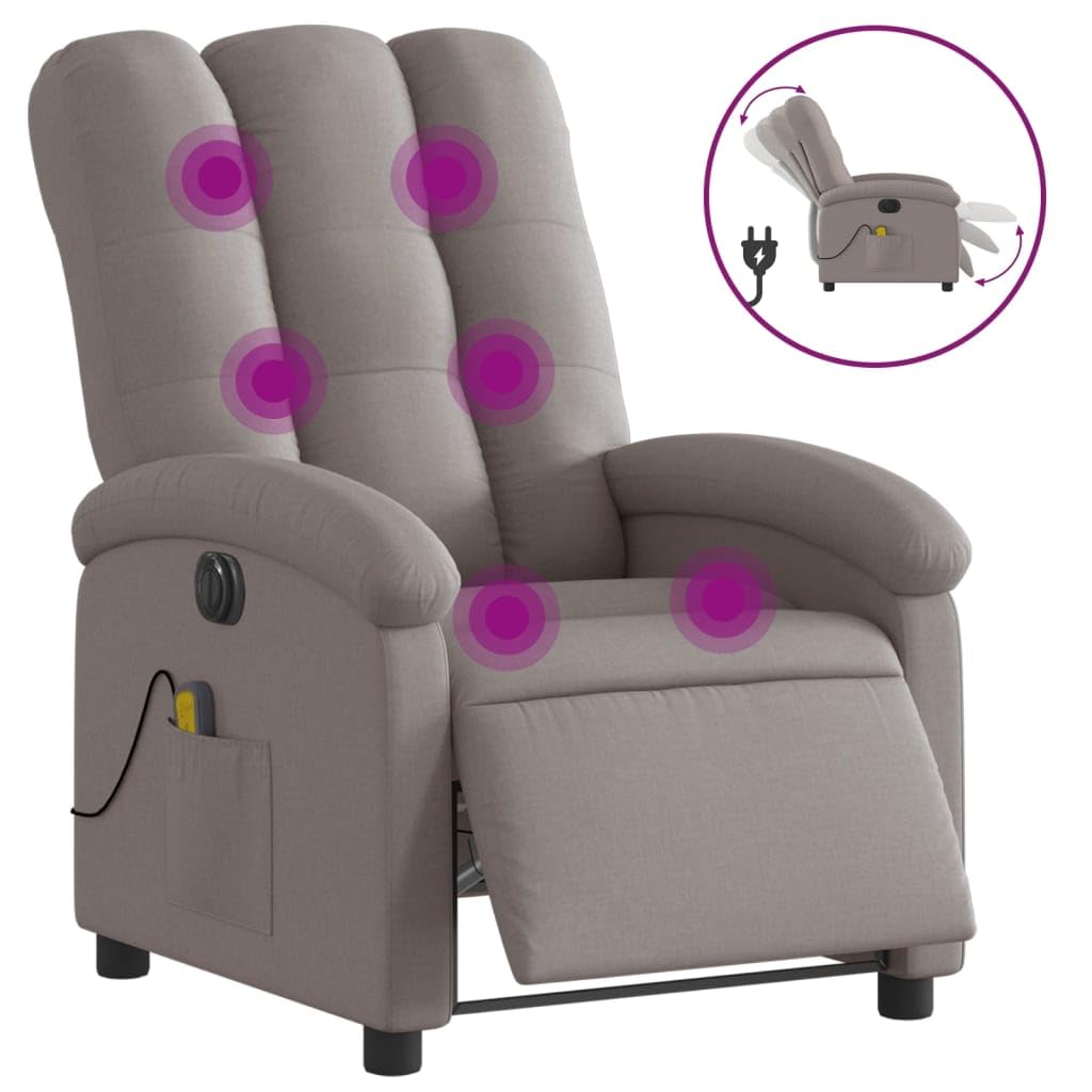 Sillón reclinable de Masaje eléctrico Tela Gris Taupe, Sillón De Relax, Sillon Masaje Relax, Sillon Relax Electrico, Hogar Sillon Relax, Sillones Comodos, Sofa Tantra - 3204088