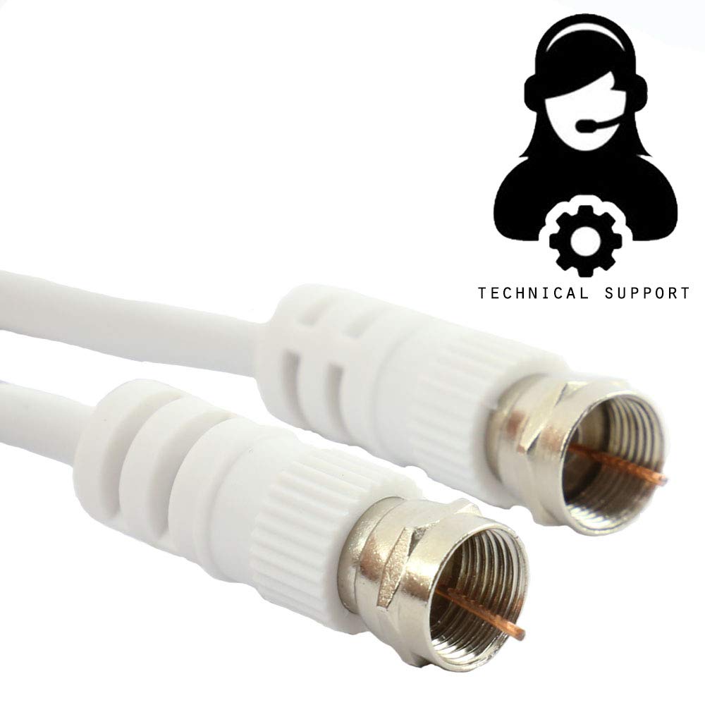 rhinocables Aerial Coaxial Cable with GoldPlated Connectors, F Type