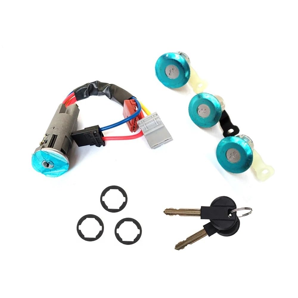 Uegvjias One Color Ignition Cylinder 96244156 252522 9170.G3 Compatible With Citroen For Berlingo 1996-2008 1 Set Front Rear 3 Door Locks+1 Ignition Barrel