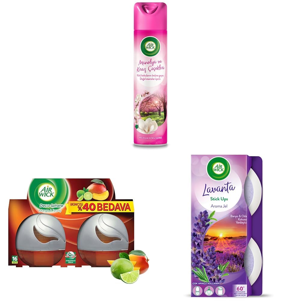 Air Wick Küçük Mekanlar İçin Set (Aerosol + Deco + Jel)