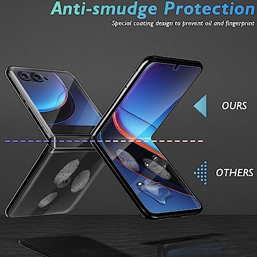 Orzero (2 Sets 4 Packs Screen Protector Compatible for Motorola Razr+ / Plus (2023), Protector De Pantalla Premium Quality Soft TPU (Not Glass) Edge to Edge (Full Coverage) HD Bubble-Free