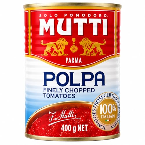 Image of Mutti Parma Polpa Finely Chopped Italian Tomatoes • Tomato Pulp for Pasta Sauce, Pizza, Soups & Stews, 14.11 oz ℮ 400 g