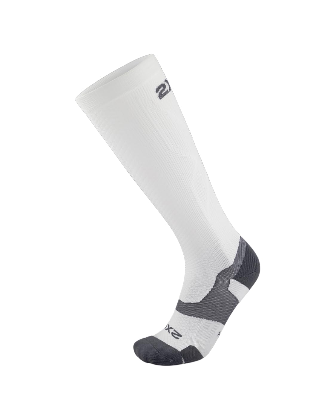 unisex adult Vectr Full Length Socks, White/Grey, 7/8 US