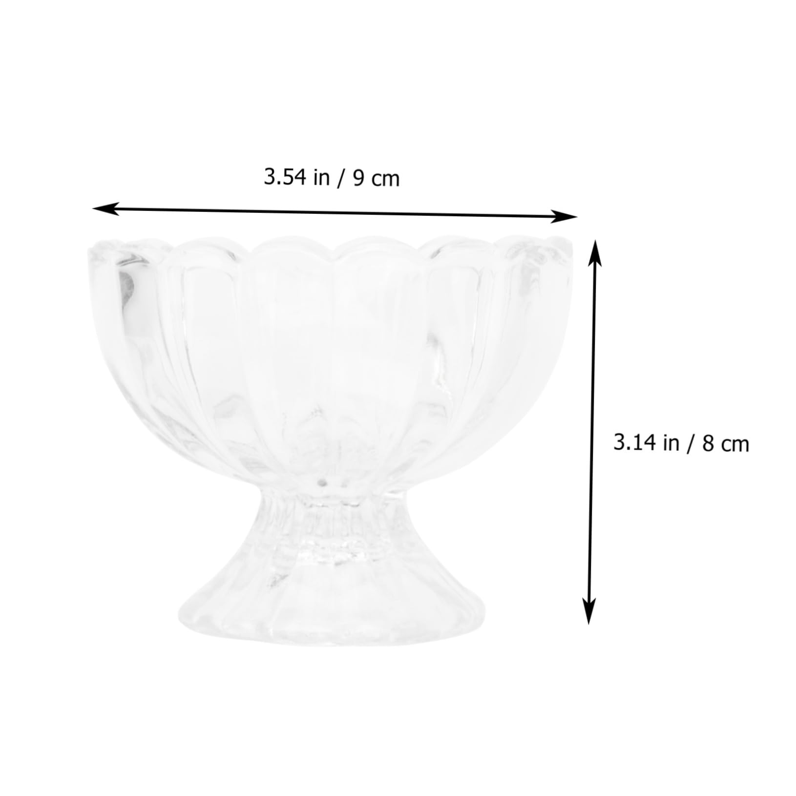 PRETYZOOM 5piezas Tazón de Pudín de Helado Taza de Vidrio Transparente Taza de Loto para Helado y Pudín Fiestas o Desayunos