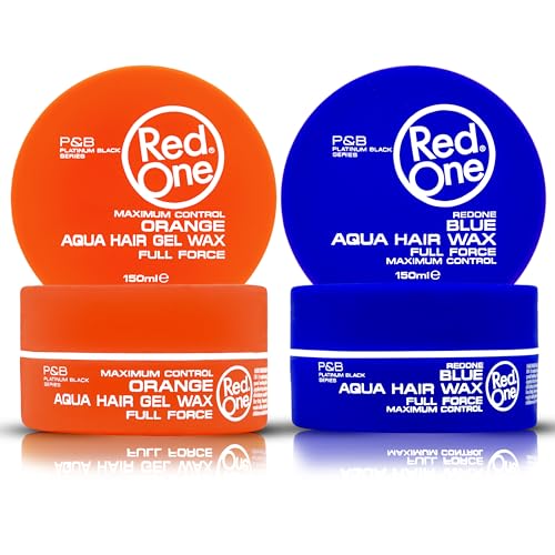 Redone Haarstyling-Wachs Blau & Orange 150ml | Kaugummi & Melonenduft | Starker Halt | Maximale Kontrolle | Ultra-Halt | Frauen- & Männer-Haarwachs 2 STÜCK