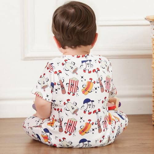 Newborn Infant Baby Boy Girl Clothes Baseball Print Short Sleeve Jumpsuit One Piece Romper Bodysuit Game Day Outfit4