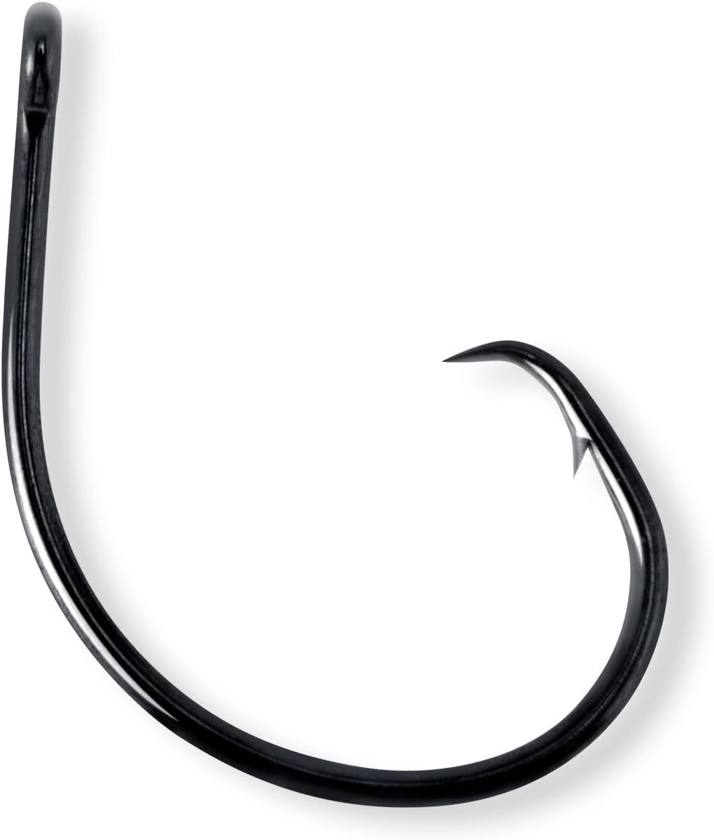 Dr.Fish 30 Pack in-line Circle Hooks 1X Strong Freshwater&Saltwater Fishing Hooks Non-Offset Wide Gap Light Wire Bass, Catfish, Striper