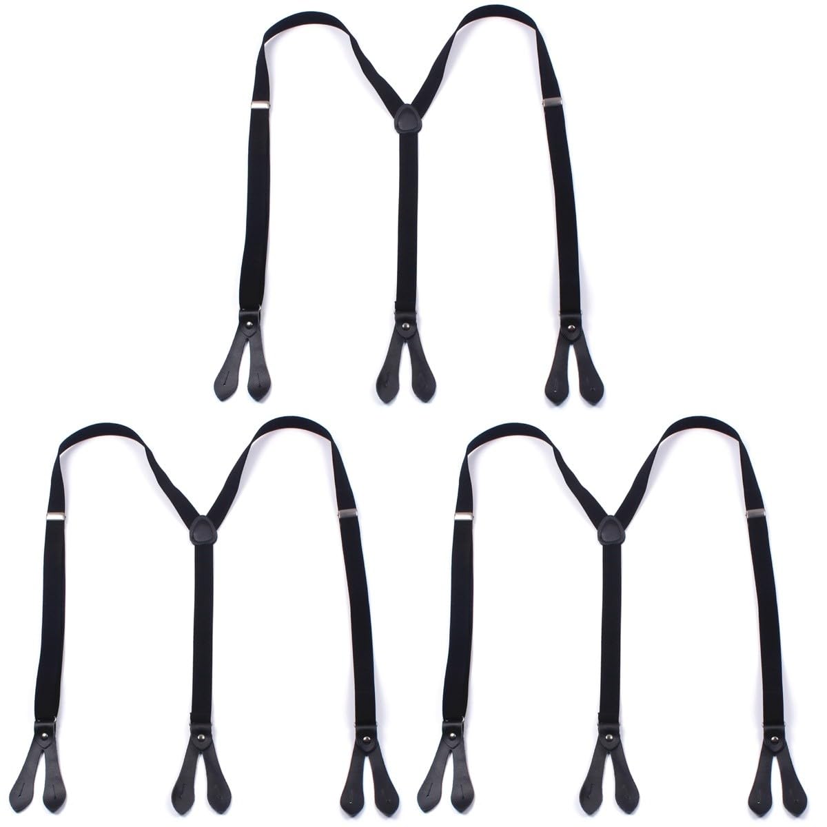 PACKOVE 3pièces Bretelles Élastiques Réglables Avec Boutons Pour Hommes Et Femmes Sangles y Design Classique Idéales Pour Jeans Et Tenues Décontractées