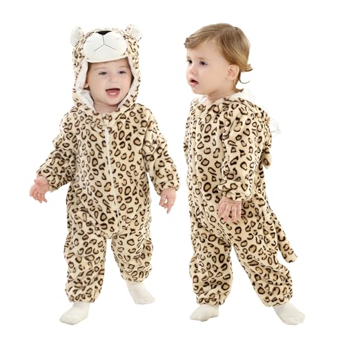 Doladola Babyoverall Animal Leopard kostüm Baby Strampler Säuglingsoverall-Pyjama(3-4 Jahre Helle Farbe Leopard)