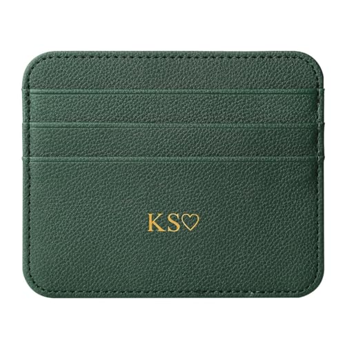 Personalisa Gold Silver Initial letters Credit Card Holder Wallet, PU Leather Ultra Slim Wallet...