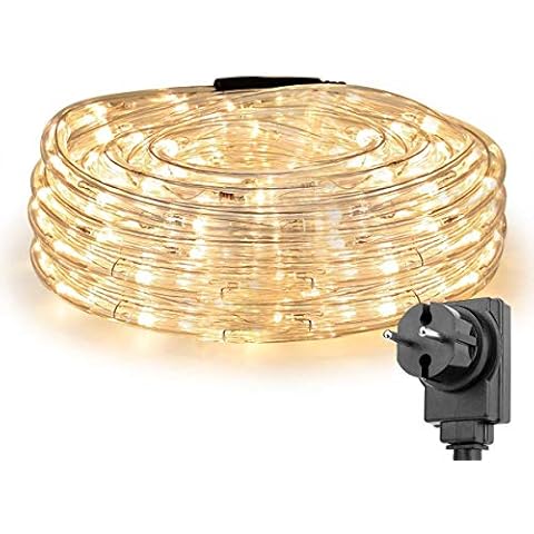 LE 10m LED Lichterschlauch 240 LEDs wasserfest Warmweiß Cover