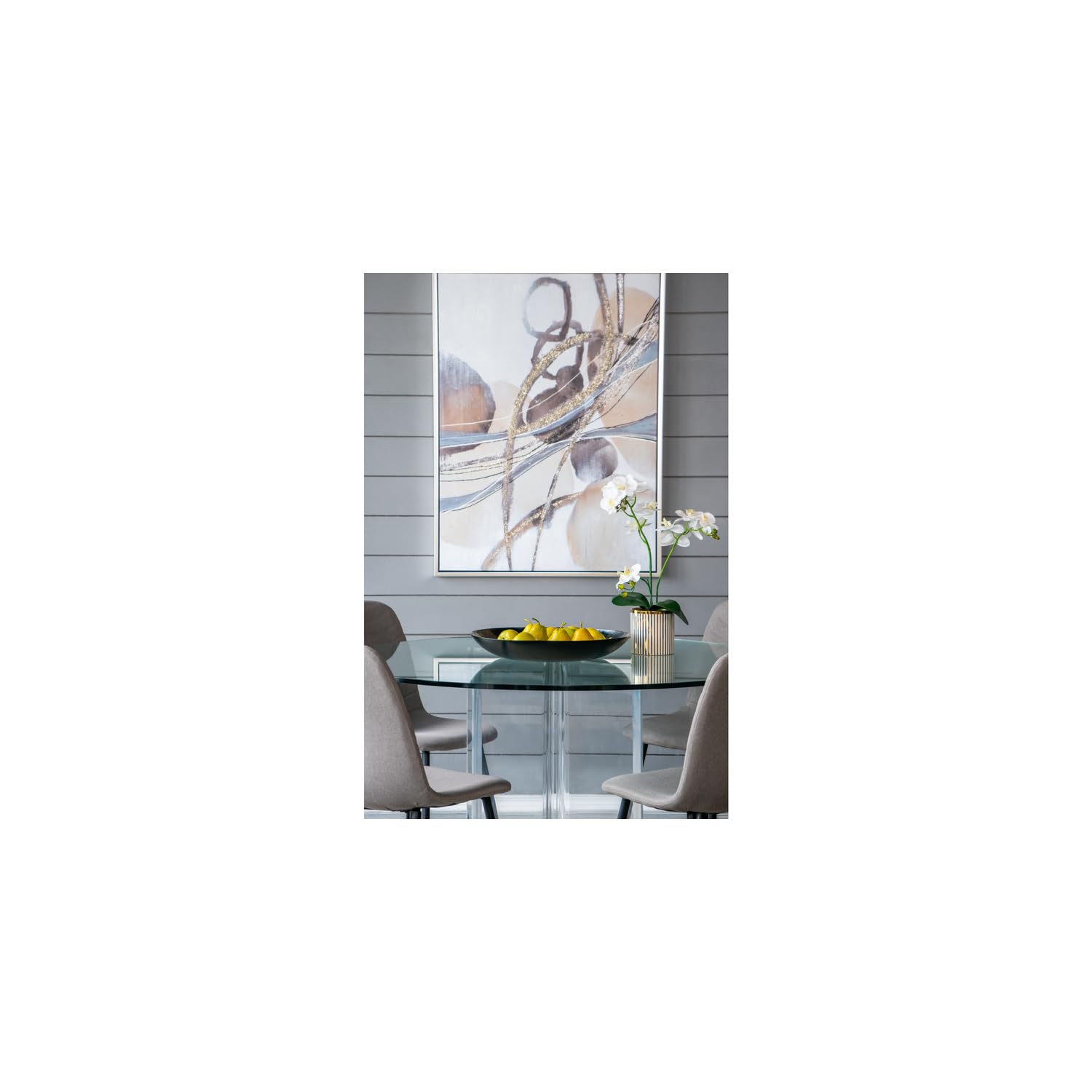 Maykoosh Hollywood Regency Black/Gold Glass Chargers - Set of 2 - Eye-Catching Decorative Accents for Enhancing Any Dining Arrangement