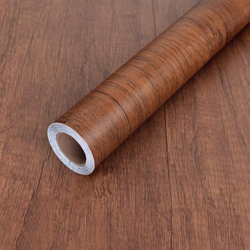 Image of WALLMATE Wood Grain Contact Paper Peel and Stick Wall Decor Removable Self Adhesive PVC Waterproof Countertop Cabinet Kitchen Bathroom(16x120 Inch, Grain 01)