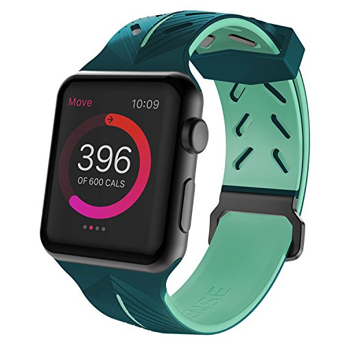 X-Doria Action Band, Compatible for 42mm Apple Watch Replacement Band - Soft Silicone, Active Watch Band - Compatible with Apple Watch Series 1, Series 2, Series 3 and Nike+, [Green/Mint]